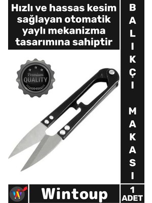 Wintoup #makas Paslanmaz Çelik Dayanıklı Profesyonel Keskin Uçlu Ergonomik Yaylı Balıkçı Ip Kesme Makası
