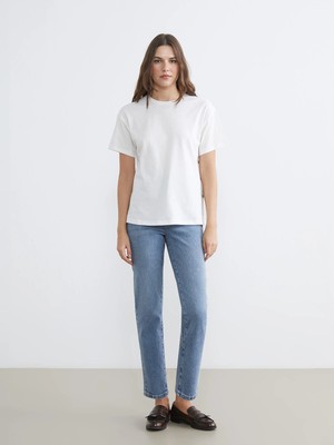 Lc Waikiki Yeni Sezon Beli Lastikli Mom Fit Kadın Jean Pantolon