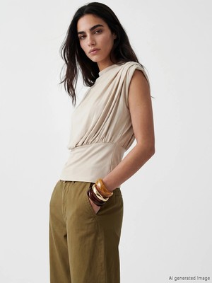 Lc Waikiki Yeni Sezon Dik Yaka Büzgülü Bluzmock Neck Ruched Blouse