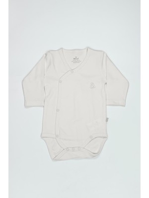 Nessi World Organik Natural Basic Style Kruvaze Uzun Kol Body BS17102 Ekru