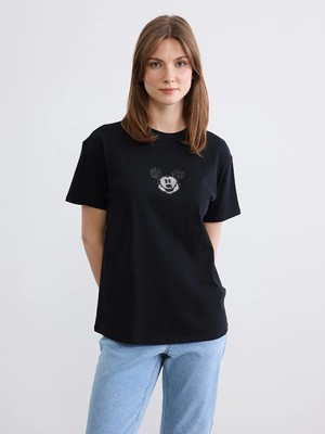 Lc Waikiki Yeni Sezon Mickey Mouse Baskılı %100 Pamuklu Kadın Tişört