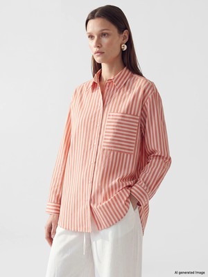 Lc Waikiki Yeni Sezon Çizgili Oversize Kadın Gömlek Tunik
