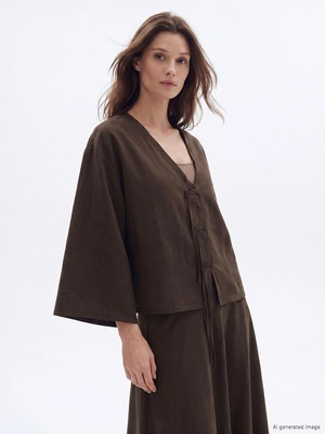 Lc Waikiki Yeni Sezon V Yaka Modal Dokulu Kadın Kimono