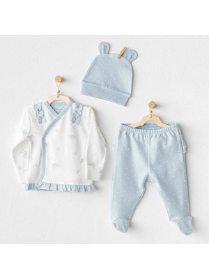 Nessi World AC25646 Bunny Bear 3'lü Zıbın Set Blue