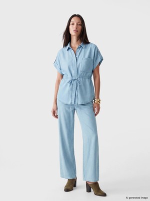 Lc Waikiki Yeni Sezon Beli Lastikli Wideleg Kadın Jean Pantolon