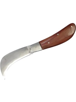 Epilons Bursa Çelik Eğri Bağ / Kablo / Aşı Çakısı, Ahşap Saplı - 22 cm