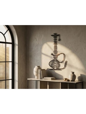 Mova Dizayn Modern Metal Nargile Tasarım Duvar Tablosu Otantik Kafe Restoran Salon Duvar Dekoru