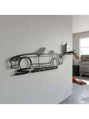 Mova Dizayn Modern Metal Honda S2000 Duvar Tablosu Retro Erkek Hediyesi Garaj Ofis Duvar Dekoru