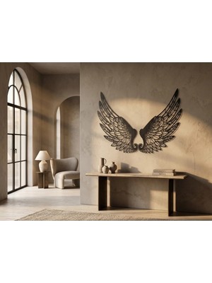 Mova Dizayn Modern Metal Melek Kanadı Duvar Tablosu Büyük Boy Salon Ofis Hediyelik Duvar Dekoru