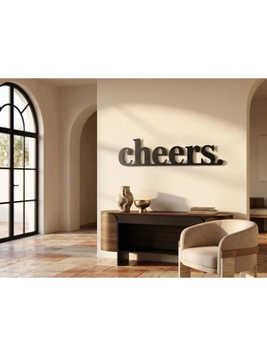 Mova Dizayn Modern Metal Cheers Duvar Yazısı Mutfak Bar Cafe Dekoratif Tablo Duvar Dekoru