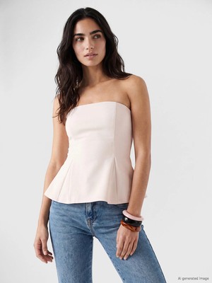 Lc Waikiki Yeni Sezon Straplez Yaka Peplum Korse Bluz