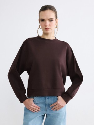 Lc Waikiki Yeni Sezon Bisiklet Yaka Oversize Kadın Sweatshirt
