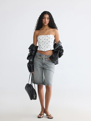 Lc Waikiki Yeni Sezon Bermuda Fit Kadın Jean Şortolon