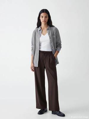 Lc Waikiki Yeni Sezon Ekose Oversize Oxford Kadın Gömlek