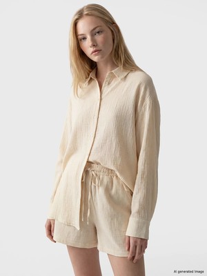 Lc Waikiki Yeni Sezon Oversize Müslin Kadın Gömlek