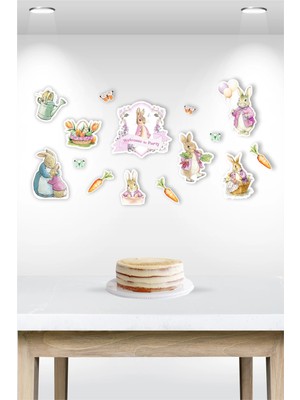 Neşeli Günlerim Pink Rabbit Pembe Tavşan Temalı Çok Parçalı Afiş *kalın Kağıt