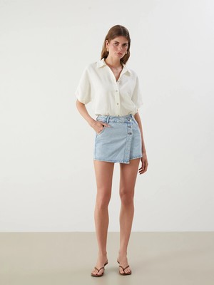 Lc Waikiki Yeni Sezon Standart Fit Kadın Jean Şort Etek