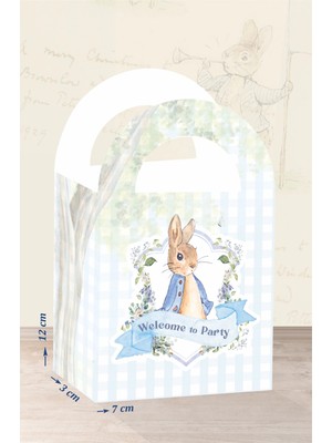 Neşeli Günlerim Peter Rabbit Tavşan Teması Mini Çanta 12X7 cm 8'li Paket