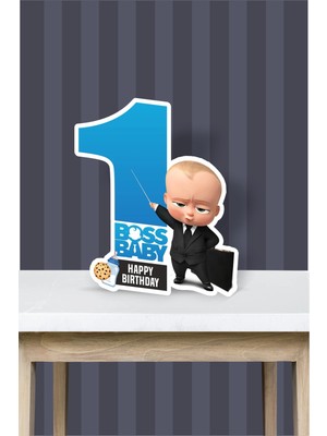 Neşeli Günlerim Patron Bebek Boss Baby Temalı - 1 Yaş (40 Cm) Ayaklı Rakam Pano