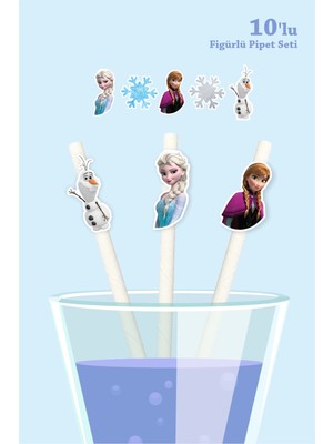 Neşeli Günlerim Frozen Karlar Ülkesi Temalı 10'lu Figürlü Pipet Seti