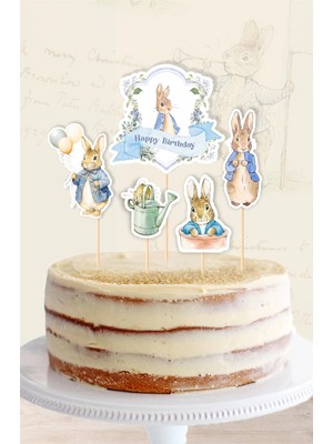 Neşeli Günlerim Peter Rabbit Tavşan Temalı Pasta Süsü Seti