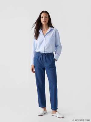 Lc Waikiki Yeni Sezon Beli Lastikli Mom Fit Kadın Jean Pantolon