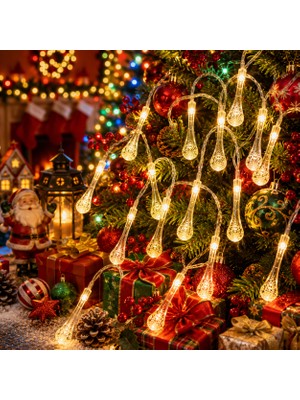 Kuzey Oyuncak Yüksek Kalite Profesyonel Su Damlası Gün Işığı LED Işık 7 Metre 49LED 220V Eklemeli Noel Ağacı Işığı