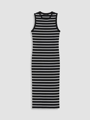Lc Waikiki Yeni Sezon Bisiklet Yaka Çizgili Bodycon Elbise