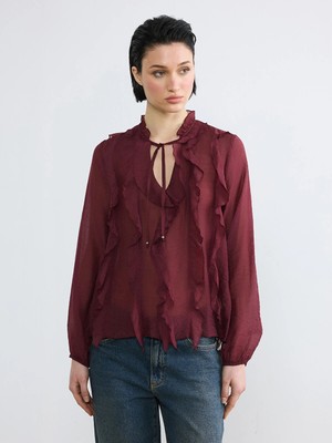 Lc Waikiki Yeni Sezon Bağlamalı Yaka Fırfırlı Bluz