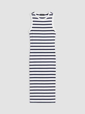 Lc Waikiki Yeni Sezon Bisiklet Yaka Çizgili Bodycon Elbise