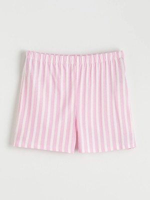 Lc Waikiki Yeni Sezon Beli Lastikli Çizgili Kadın Şort Pijama Altı