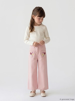 Lc Waikiki Yeni Sezon Wideleg Kız Çocuk Nakışlı Gabardin Pantolon
