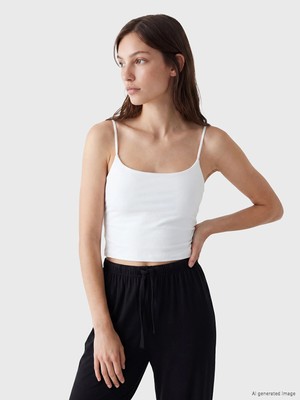 Lc Waikiki Yeni Sezon U Yaka Ip Askılı Kadın Crop Atlet