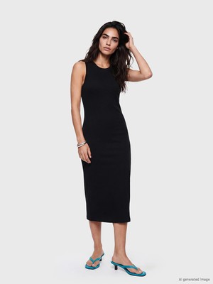 Lc Waikiki Yeni Sezon Bisiklet Yaka Fitilli Bodycon Elbise