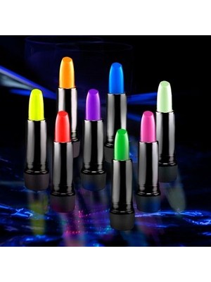 Nessi World Karanlıkta Parlayan Yanan Uv Neon Ruj Yüz Boyama 6 Adet 6 Renk