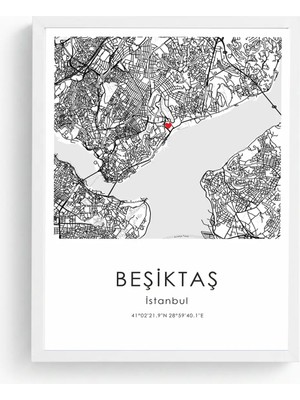 Huhuli Beyaz Ahşap Çerçeveli Taraftar Tablosu,tüpraş Stadı Konumu,hediyelik Taraftar Tablo HUHU232