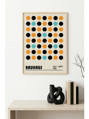 Huhuli Doğal Ahşap Çerçeveli Geometrik Desenli Tablo - Canlı Tonlar | HUHU1103
