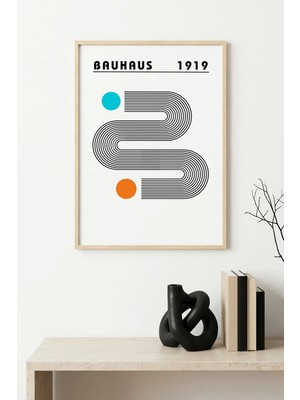 Huhuli Doğal Ahşap Çerçeveli Geometrik Desenli Tablo - Canlı Tonlar | HUHU1101