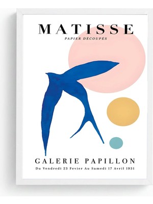 Huhuli Beyaz Ahşap Çerçeveli Henri Matisse Tablosu HUHU288