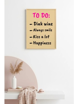 Huhuli Doğal Ahşap Çerçeveli Retro Tablo - Motivasyonel Quote Yazısı | HUHU2225