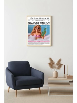 Huhuli Doğal Ahşap Çerçeveli Retro Duvar Tablo - Modern Dekoratif Tasarım | HUHU2258