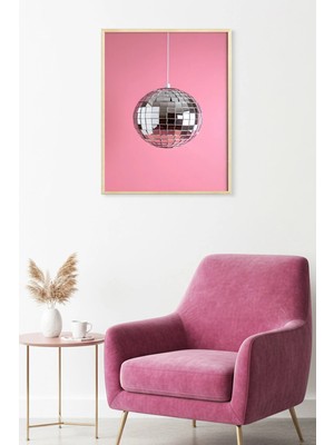 Huhuli Doğal Ahşap Çerçeveli Aynalı Geometrik Tablo - Disco | HUHU1865