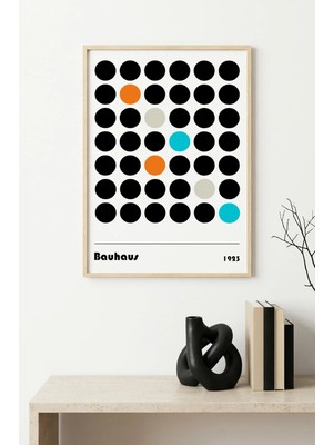 Huhuli Doğal Ahşap Çerçeveli Geometrik Desenli Tablo - Canlı Tonlar | HUHU1100