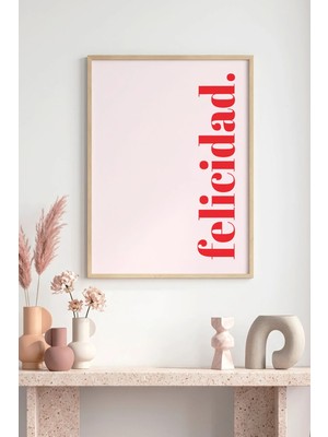 Huhuli Doğal Ahşap Çerçeveli Minimal Yazılı Tablo - Pastel | HUHU1180