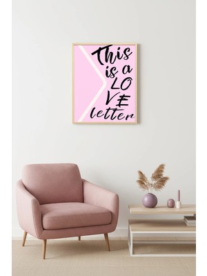 Huhuli Doğal Ahşap Çerçeveli Retro Tablo - Love Letter Kaligrafi Sanat | HUHU2638