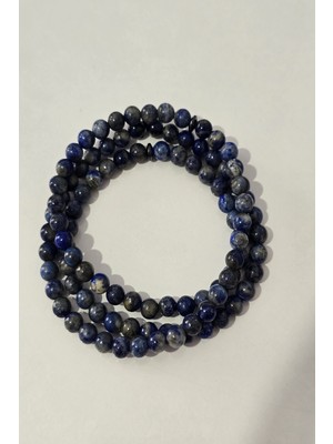 c-bhadu naturel Sertifikalı 6 mm Lapis  Lazuli Doğaltaş Kolye, Bileklik, Tespih