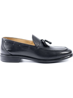 Tuna Hakiki Deri Siyah Loafer Erkek Ayakkabı - E4643