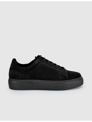 Cabani Siyah Süet Hakiki Deri Erkek Sneaker