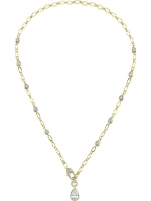 Merano Design Damla Taşlı Gold Kolye