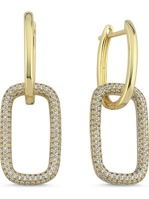 Merano Design Iç Içe Gold Küpe